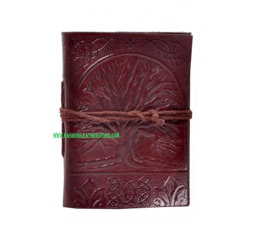 Vintage Handmade Leather Journal Celtic Embossed Tree Of Life Journal Notebook & Diary